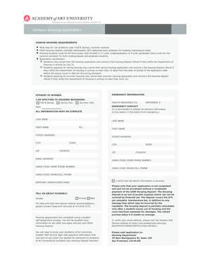 Campus Housing Application Form