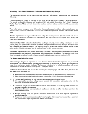 Supervisory Beliefs Inventory