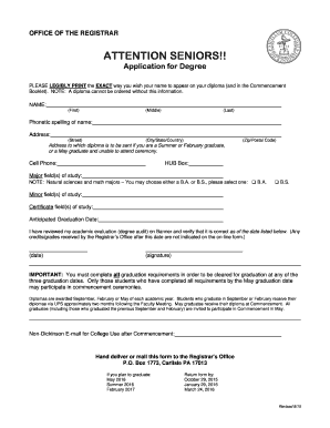 Application for Degree