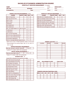 Bachelor of Business Administration Degree Form
