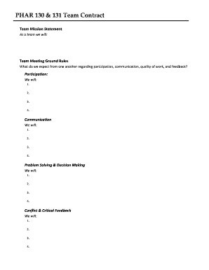 Team Contract PHAR 130 & 131