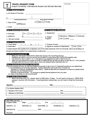 Auburn University Travel Request Form