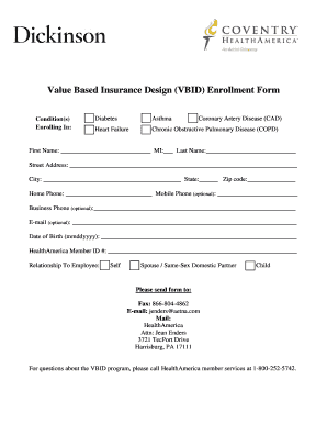 Value Based Insurance Design Enrollment Form