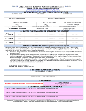 Employee Tuition Waiver Assistance Application