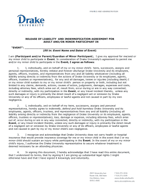Release of Liability and Indemnification Agreement