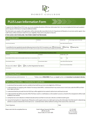 Federal Direct PLUS Loan Information Form