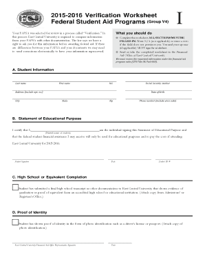 2015-2016 Verification Worksheet