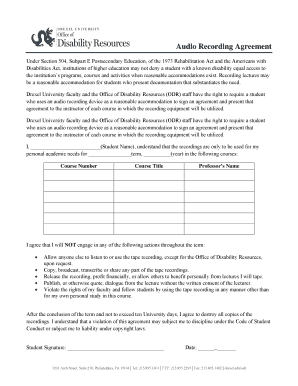 Audio Recording Agreement