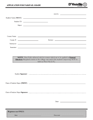 Application for Pass/Fail Grade