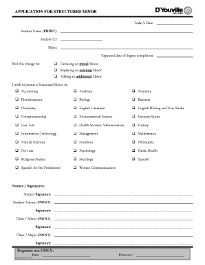 Application for Structured Minor