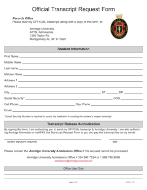 Official Transcript Request Form