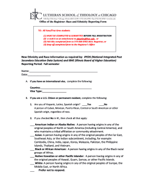 Race and Ethnicity Reporting Form