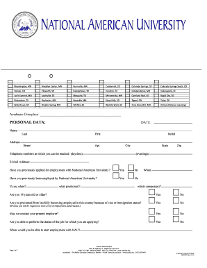 Adjunct Faculty Application Form