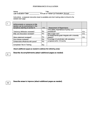 Employee Performance Evaluation Form