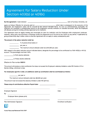 Employee Salary Reduction Agreement