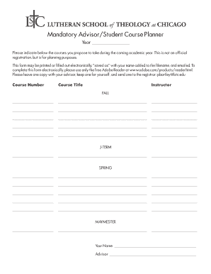 Advisor Student Course Planner