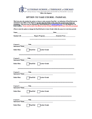Pass/Fail Course Option Form