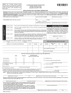 Illinois Educator Certification Application