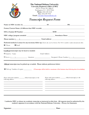 Transcript Request Form