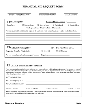 Financial Aid Request Form
