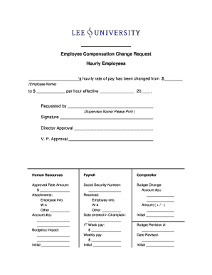 Employee Compensation Change Request Form
