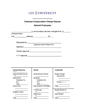 Employee Compensation Change Request Form