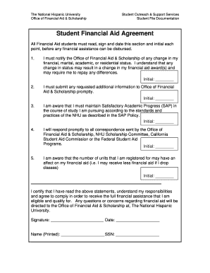 Student Financial Aid Agreement