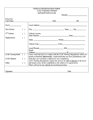 LCSC Parking Permit Application