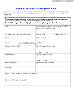 Accident/Incident Investigation Report
