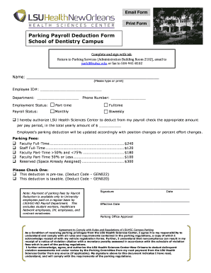 Parking Payroll Deduction Form