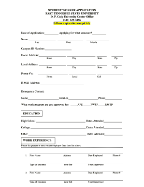 Student Worker Application