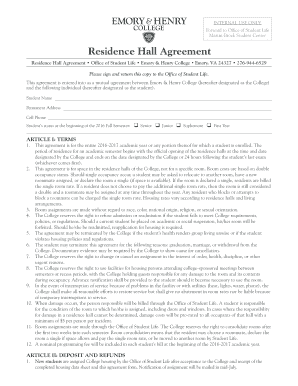 Residence Hall Agreement