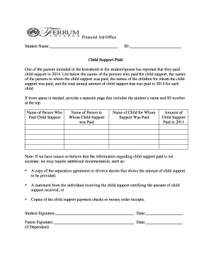 Child Support Information Form