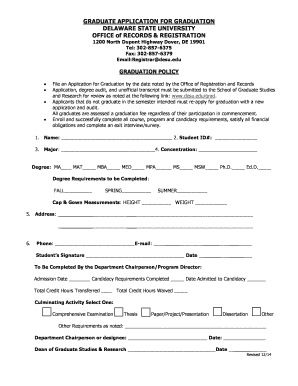 Graduate Application for Graduation