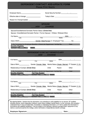 Dependent Contact Add-Update Form