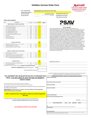 Exhibitor Services Order Form