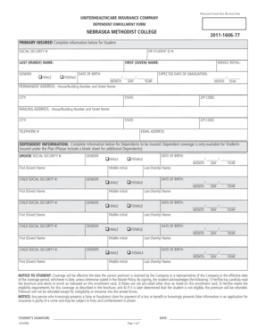 UnitedHealthcare Student Insurance Enrollment Form