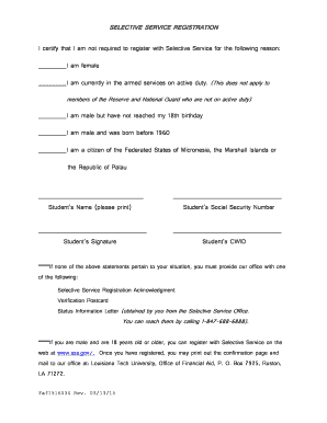 Selective Service Registration Form