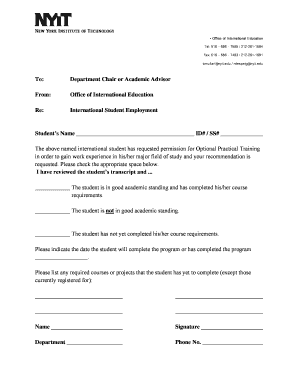 Optional Practical Training Application