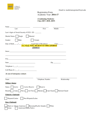 NYIT Student Registration Form