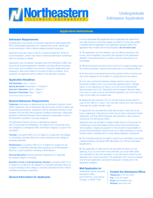 Northeastern Illinois University Undergraduate Admission Application