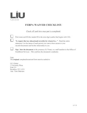 FERPA Waiver Checklist