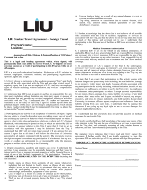 LIU Student Travel Agreement