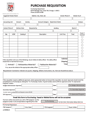 Purchase Requisition Form