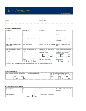 Employment Application Form