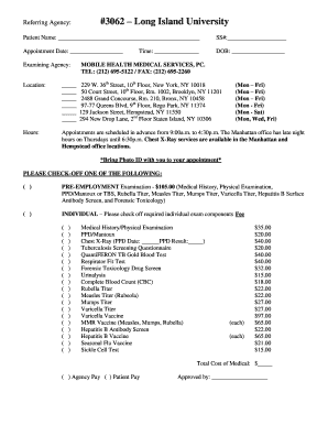 Pre-Employment Medical Examination Form