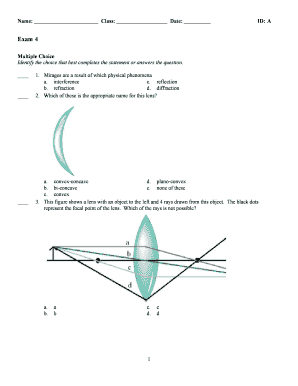 Physics Exam 4 Multiple Choice Test