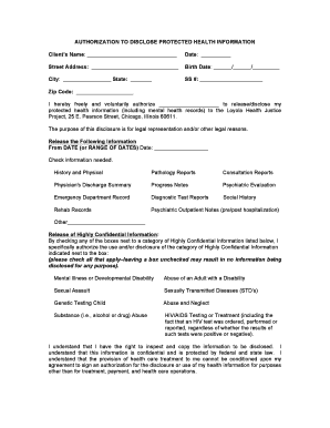 Authorization to Disclose Protected Health Information