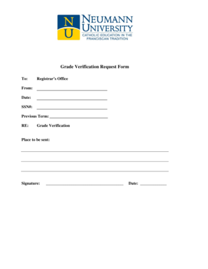 Grade Verification Request Form