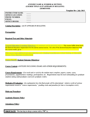 Course Syllabus Template